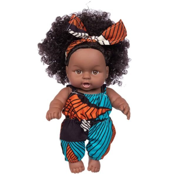 Sehao Cute Curly Black African Black Baby Doll Mini Doll Baby Toys