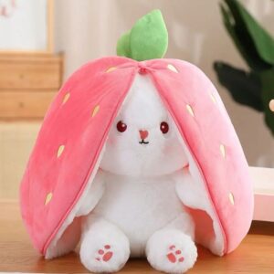 Rabbit Pouch Soft Toy (Pink)