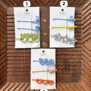 Colored Metal Hair Clip Card