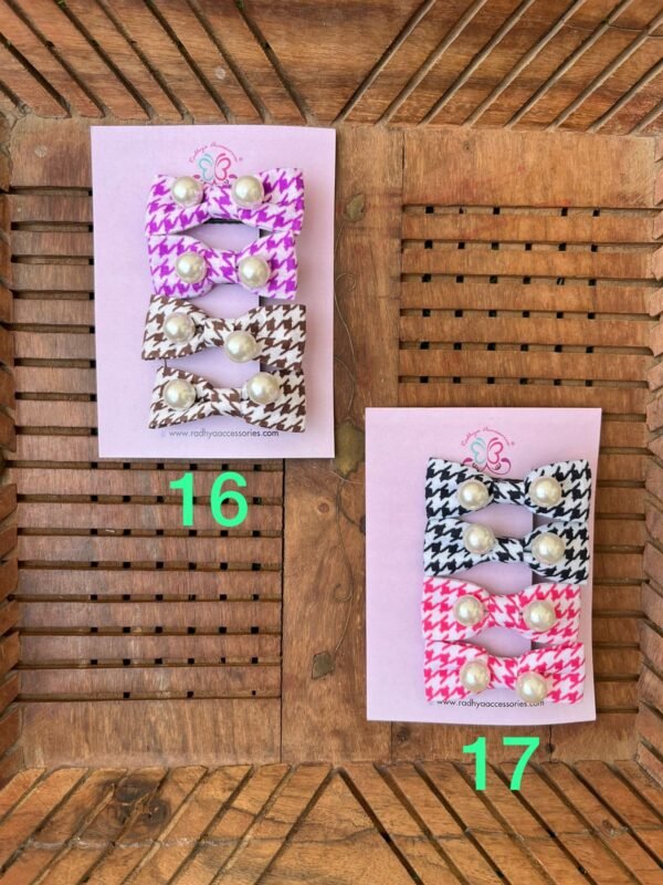 Pearl Bow Clips Combo Card - Image 5