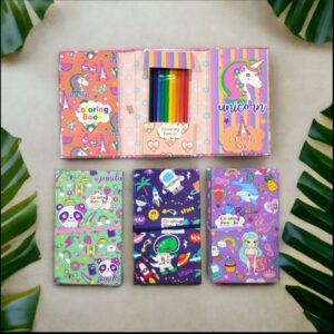 Foldable Coloring Book with Pencil Colors