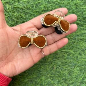 Studded Bow Hair Claw (4.5 cm)