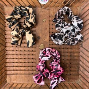 Animal Print Rabbit Scrunchies (Set of 2)
