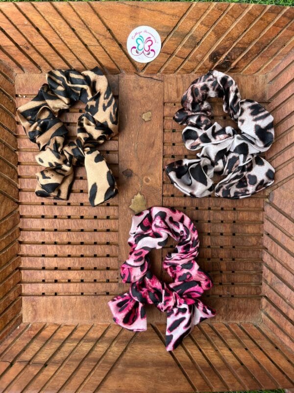 Animal Print Rabbit Scrunchies (Set of 2)