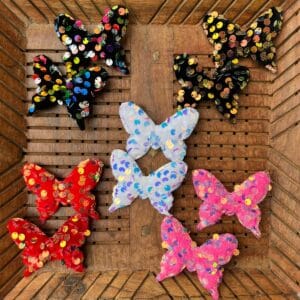 Butterfly Sequin Hair Clips Pair