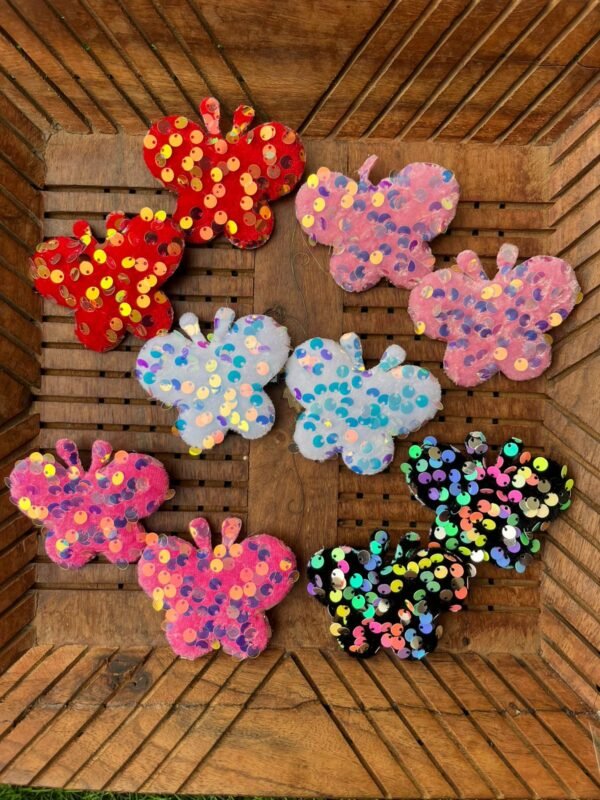 Butterfly Sequin Hair Clips Pair