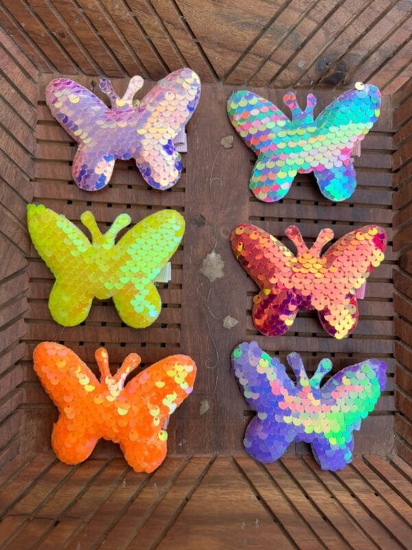 Butterfly Shaped Sequin Large Clip