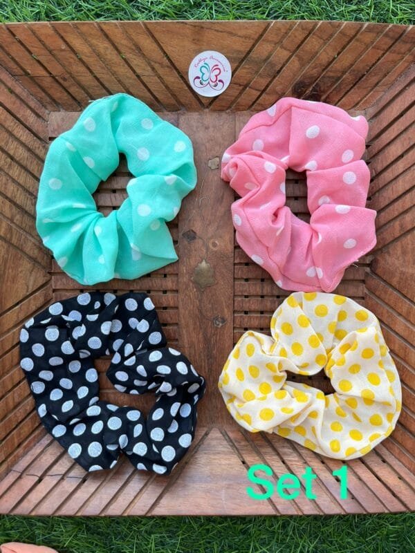 Cute Prints Scrunchies(Set of 4)