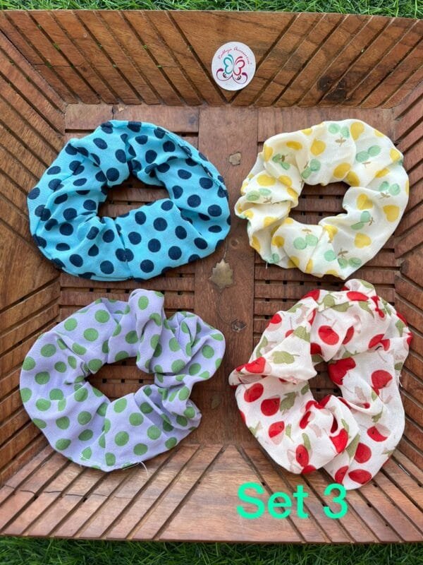 Cute Prints Scrunchies(Set of 4) - Image 3