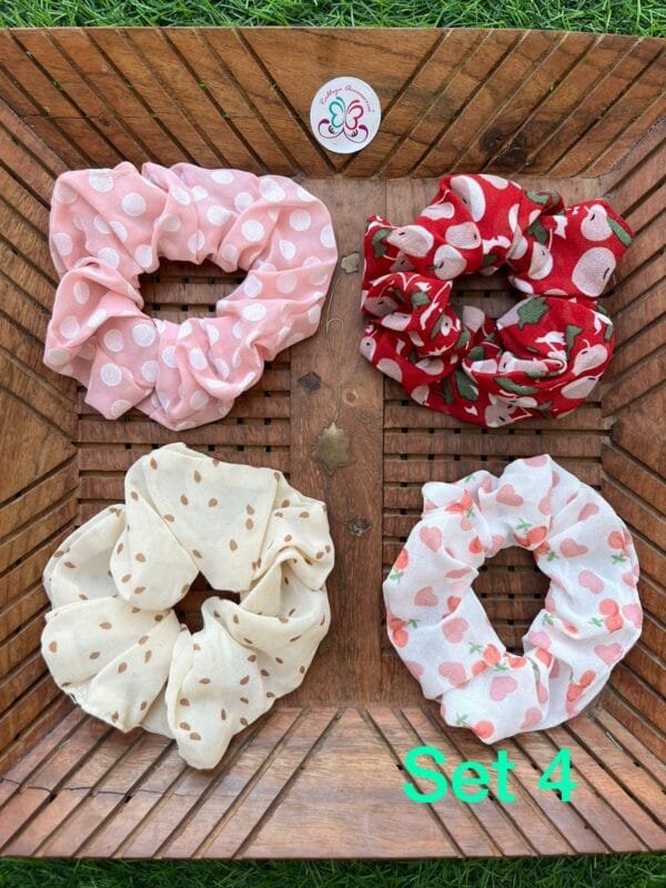 Cute Prints Scrunchies(Set of 4) - Image 4