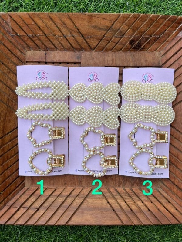 Elegant Pearl Tictacs & Clips Set