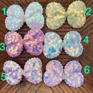 Floral Butterfly Bow Clips