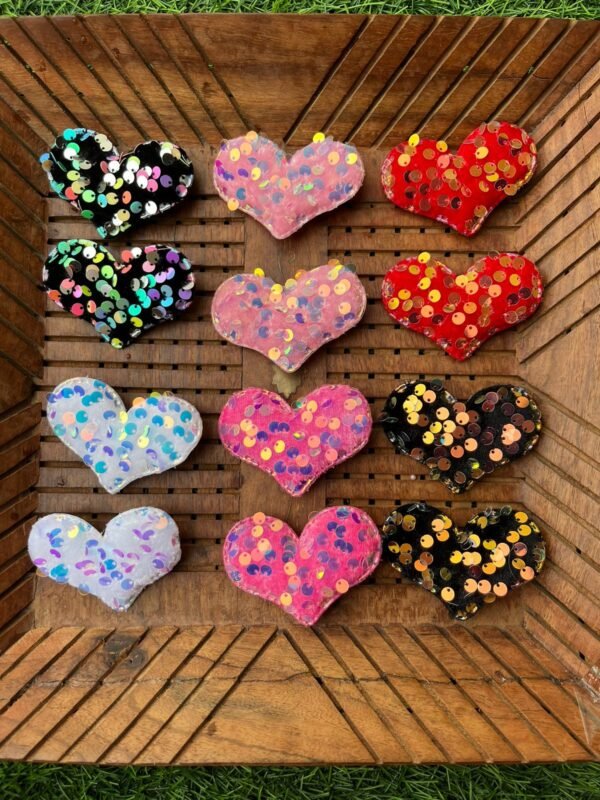 Heart Sequin Hair Clips Pair