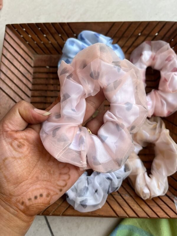 Heart Dual Layer Scrunchies (Set of 4) - Image 2