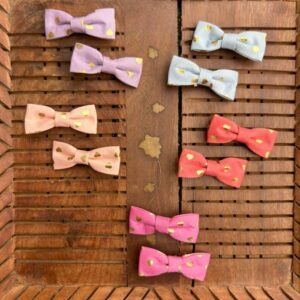 Polka Dot Bow Clip Pair