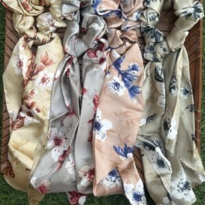 Satin Floral Tail Scrunchies