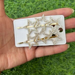 Stone Star Bobby Pin Pair