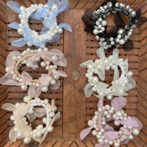 Korean Colored Leafy Pearl Rubberband
