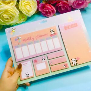 Undated Weekly Planner Memo Pad Sticky Notes Panda Sticky Notes To Do List (1 Set)