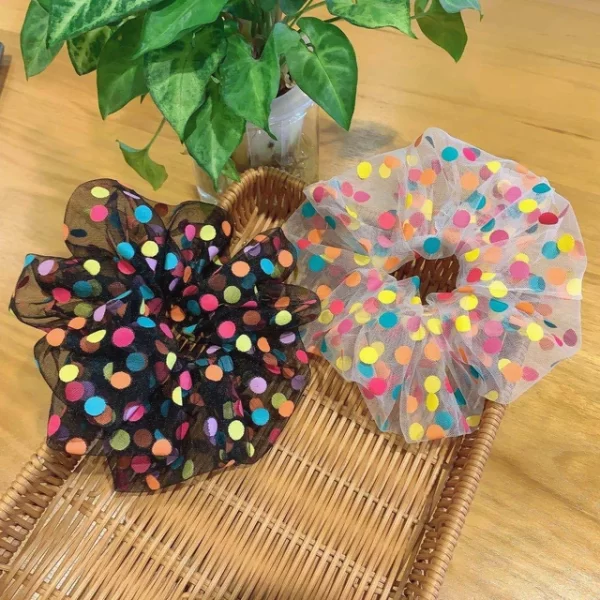 Colorful Polka Dot Jumbo Scrunchies