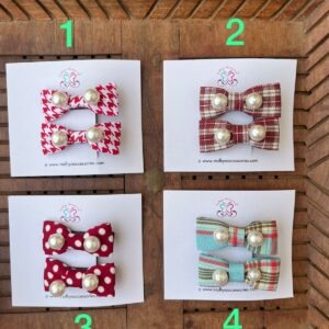 Pearl Bow Clip Pair
