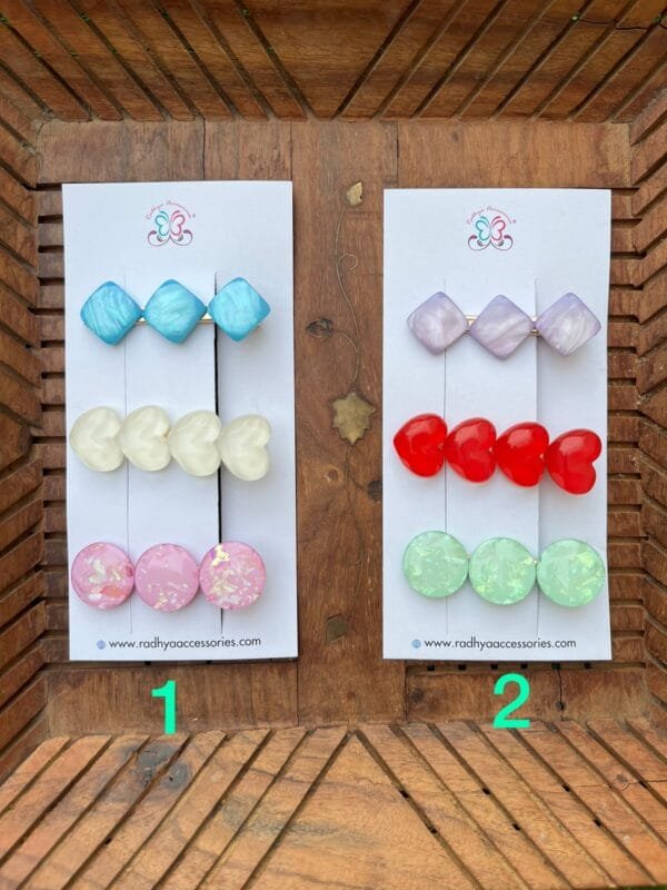 Marble Resin Clips Set