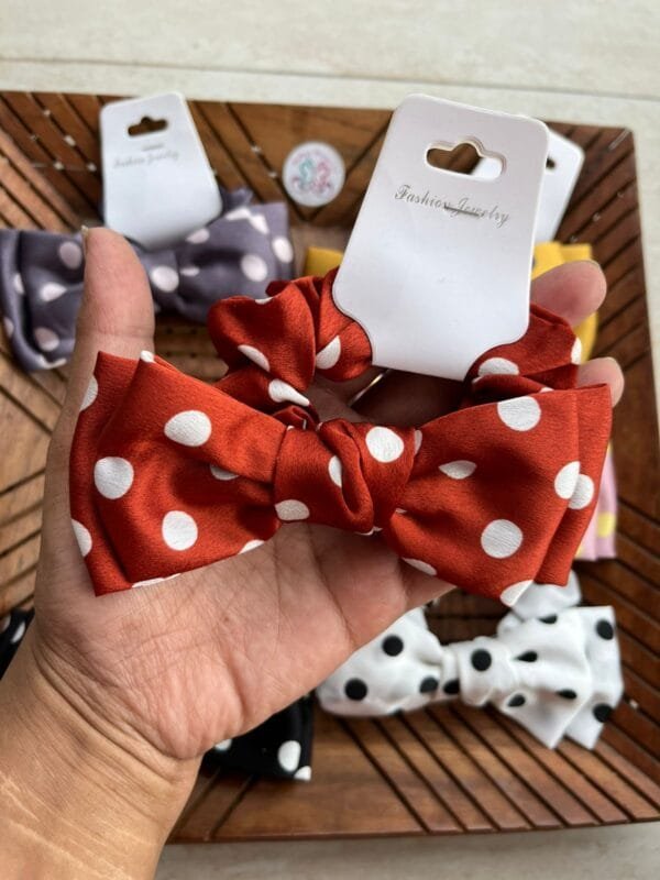 Polka Dot Bow Rubberband - Image 2