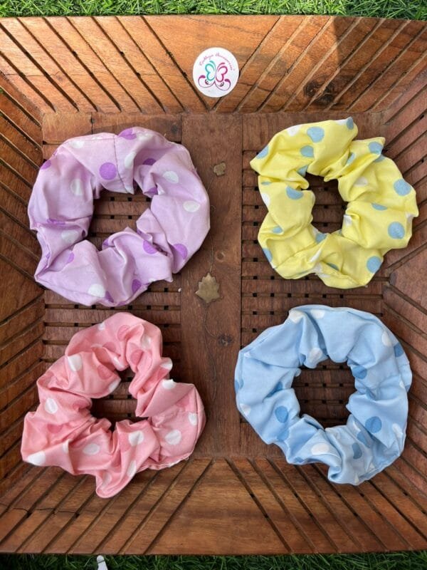 Polka Dot Large Cotton Scrunchies