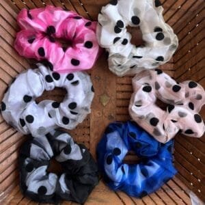 Polka Dot Dual Layer Scrunchies (Set of 4)