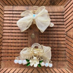 Premium party wear Bow Floral Infinity Clawclip (11 cm)