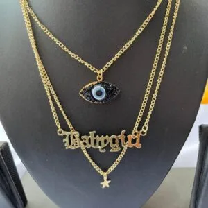 3 Layered Baby Girl Evil Eye Necklace