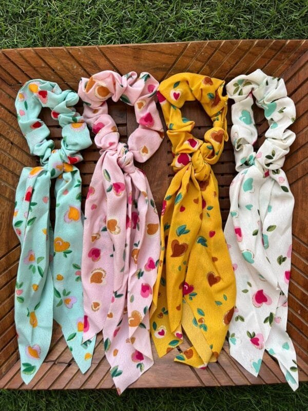 Vibrant Floral Scrunchies