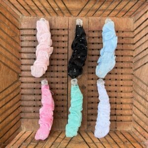 Glitter Dots Fabric Wrapped Banana Clip