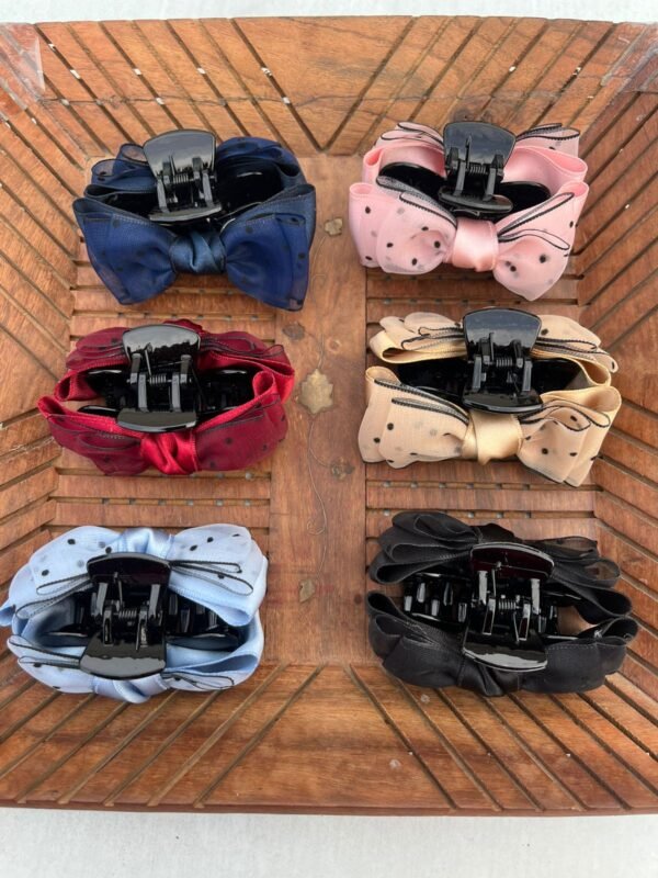 Korean Unbreakable Polka Dot Bow Clawclip - Image 5