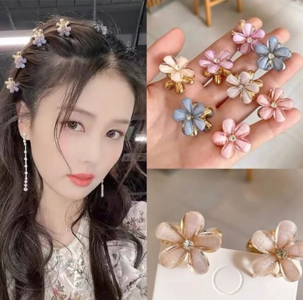 Crystal Flower Hair Claw pair