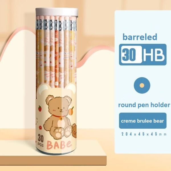 Barreled Pencils with Topper Eraser (30 pencils) - Image 3