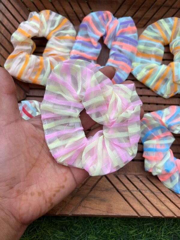 Striped Organza Scrunchy (set of 2) - Image 2