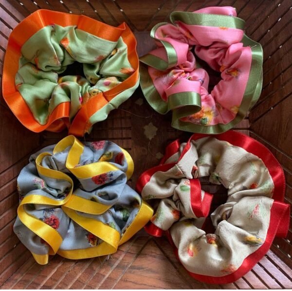 Floral Ruffled Jumbo Scrunchies