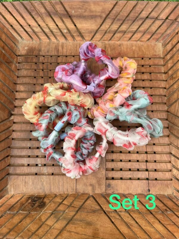 Organza Skinny Scrunchy Set (Set of 6) - Image 3