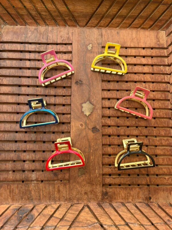 D shaped Colored Metal Clawclip