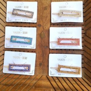 Premium Stone Studded Rectangle Shape Lock Clip