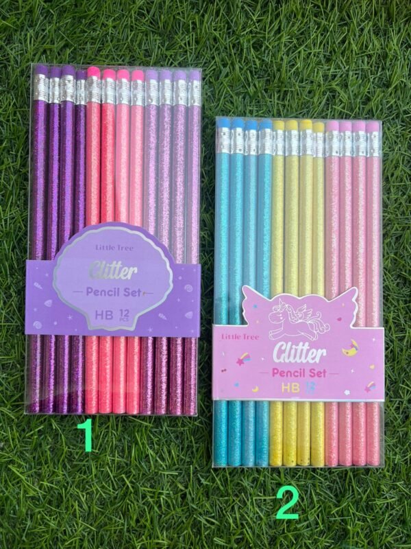 Unicorn Glitter HB Pencil Set