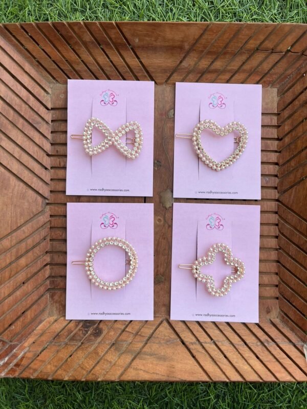 Pearl Rhinestone Lock Hair Clips - Image 2