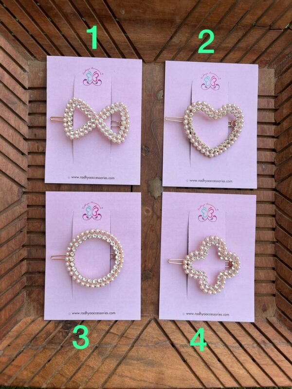 Pearl Rhinestone Lock Hair Clips