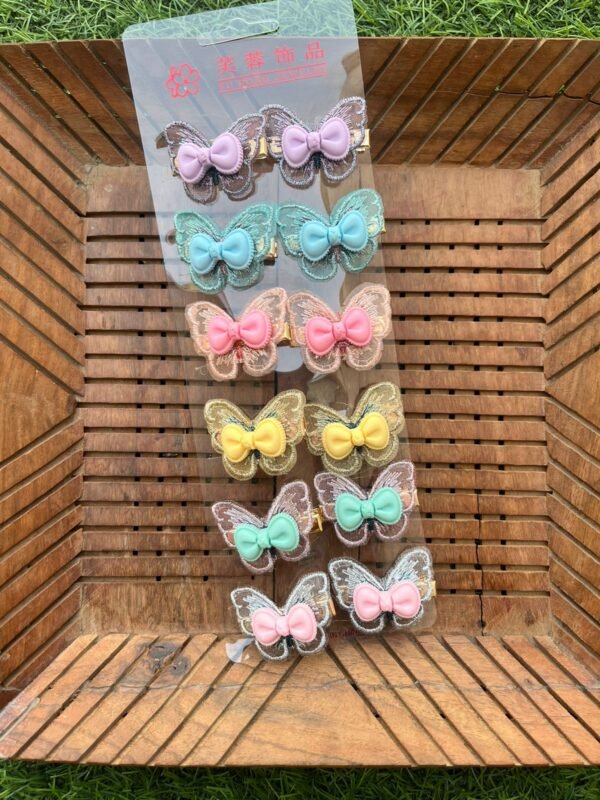 Bow Butterfly Hair Clip Pair