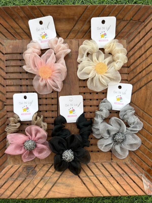 Organza Flower Hairties