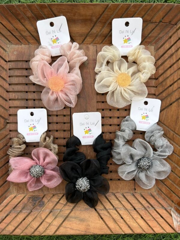 Organza Flower Hairties - Image 2