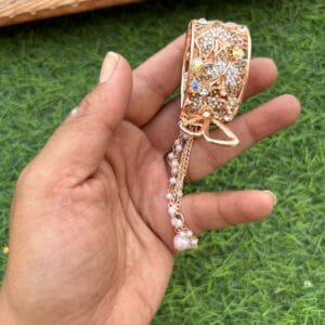 Rose Gold Ponytail Clawclip with Tassels (4 cm)