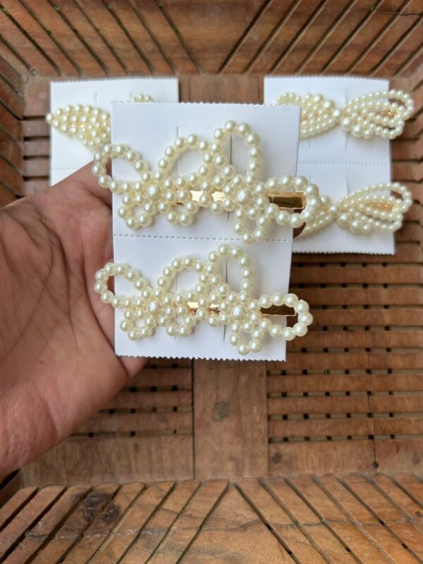 Pearl Hair Clip Pair - Image 3