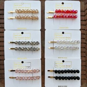 Korean Crystal Hair Clip Pair